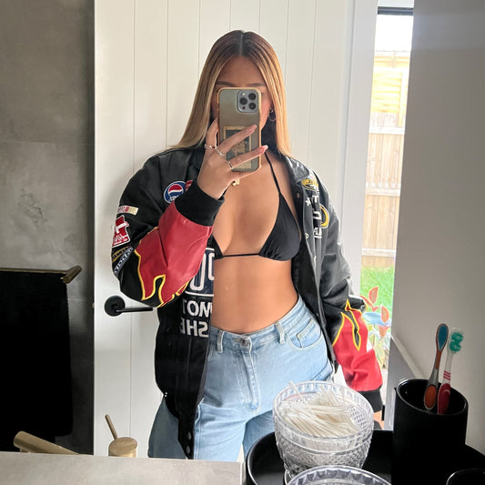 Dupont Flames Leather Nascar Jacket | Jeff Hamilton