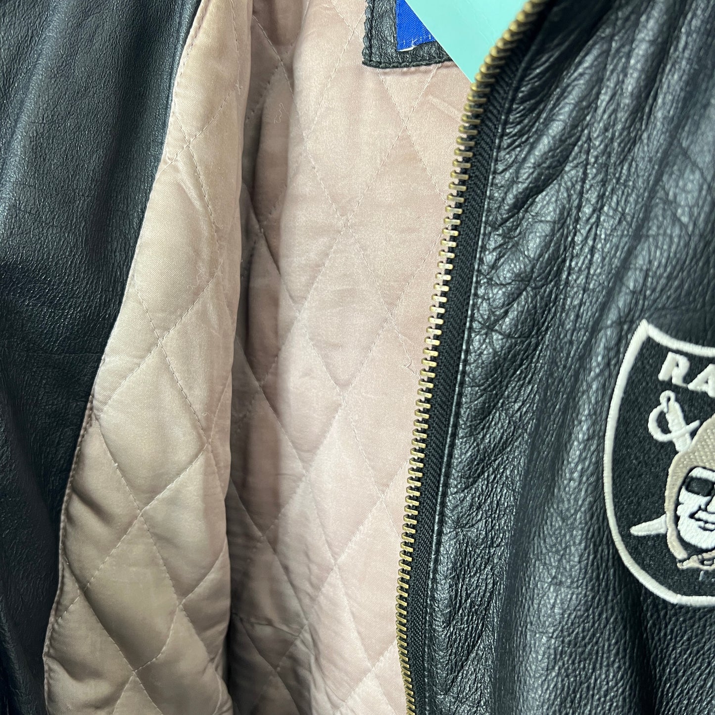 Raiders Leather Vertical Split Jacket