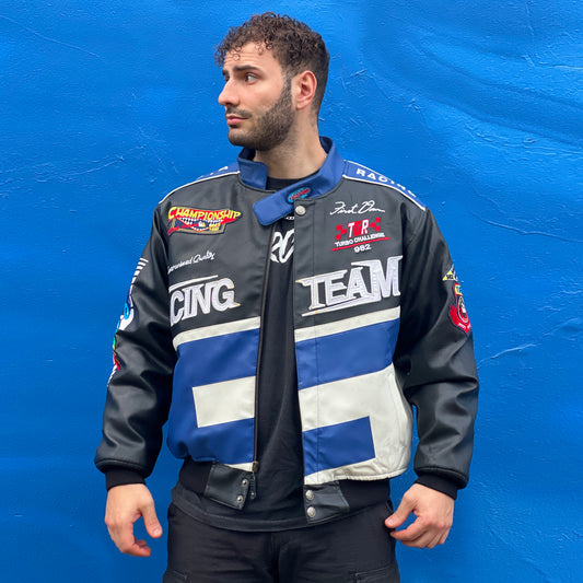 First Down Racing Leather Jacket