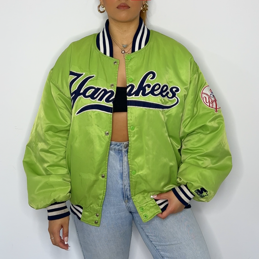 New York Yankees Starter Jacket | Lime Green