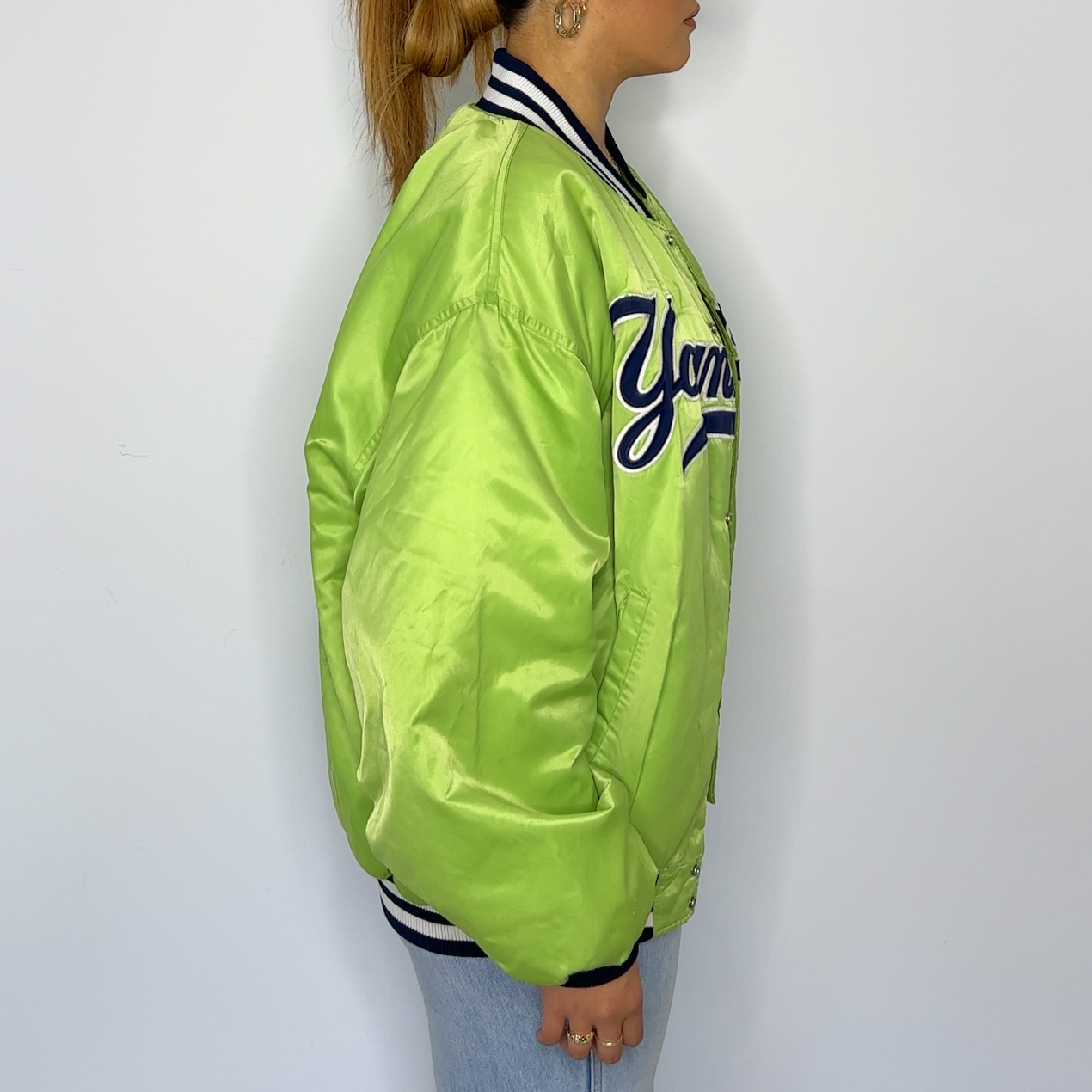 New York Yankees Starter Jacket | Lime Green
