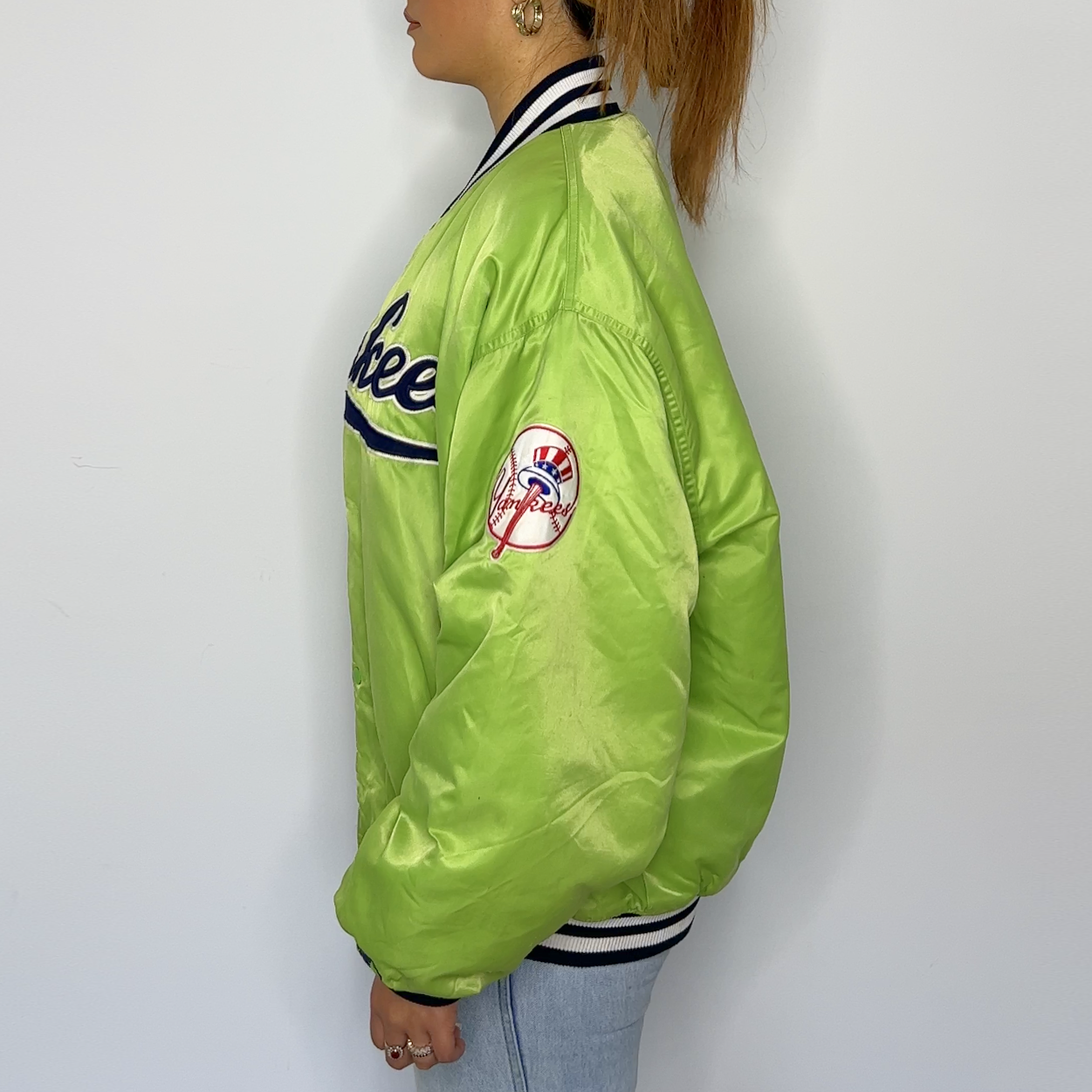 New York Yankees Starter Jacket | Lime Green