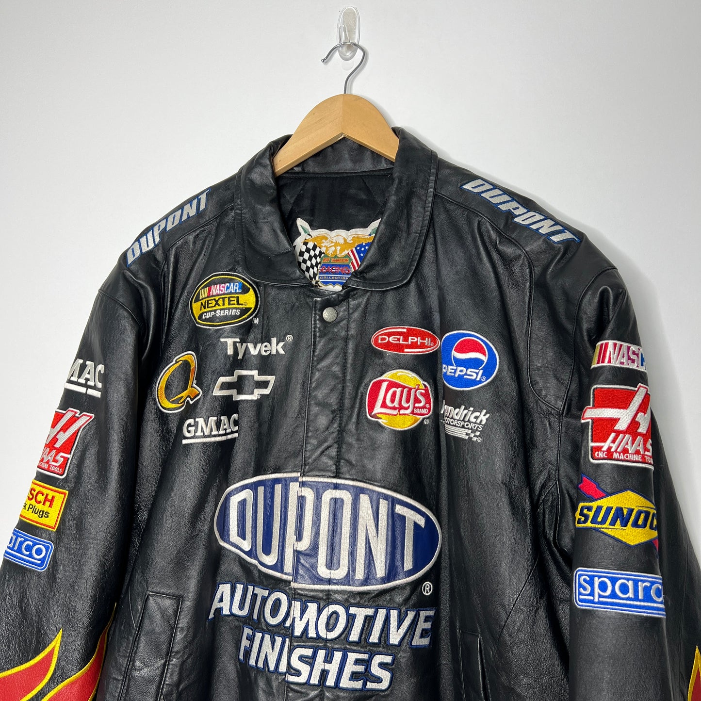 Dupont Flames Leather Nascar Jacket | Jeff Hamilton