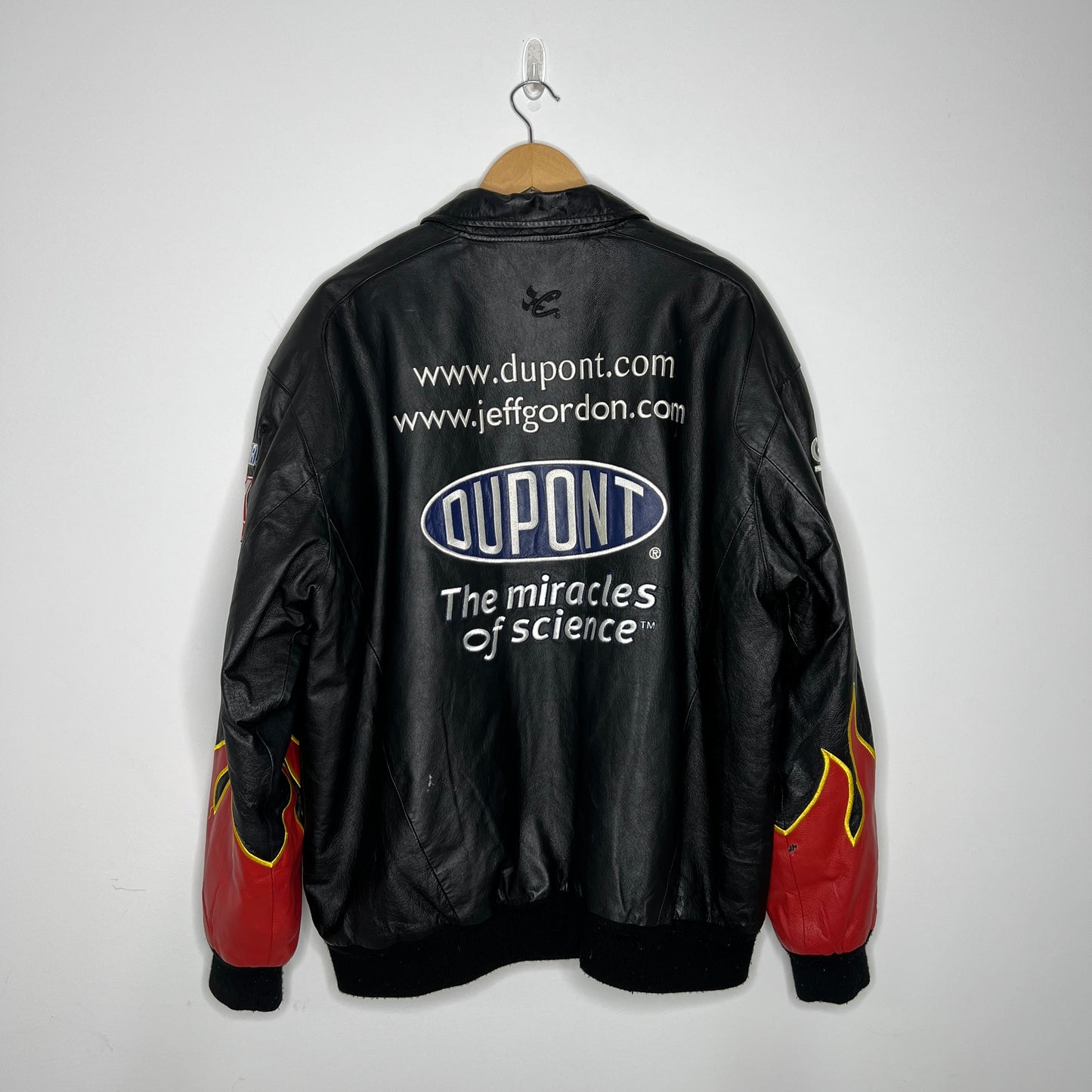 Dupont Flames Leather Nascar Jacket | Jeff Hamilton