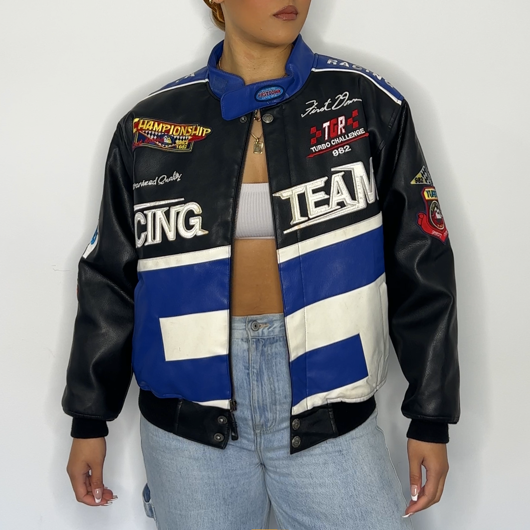 First Down Racing Leather Jacket SUGOI Co