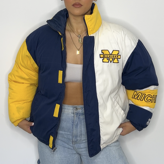 Michigan Wolvervines Reversible Puffer Starter Jacket