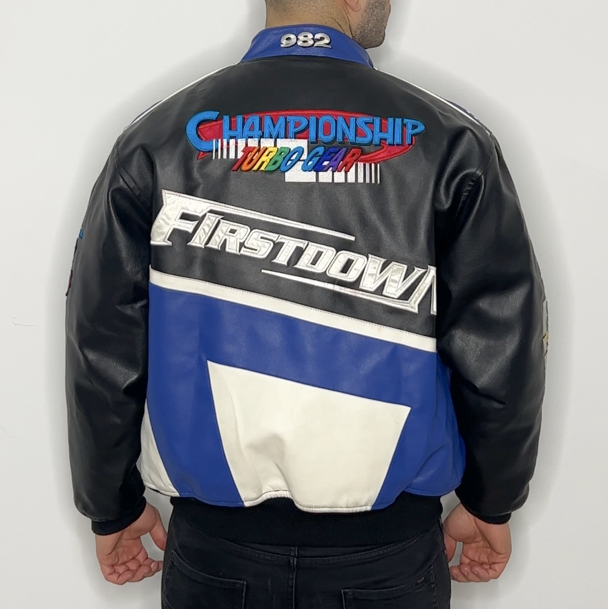 First Down Racing Leather Jacket