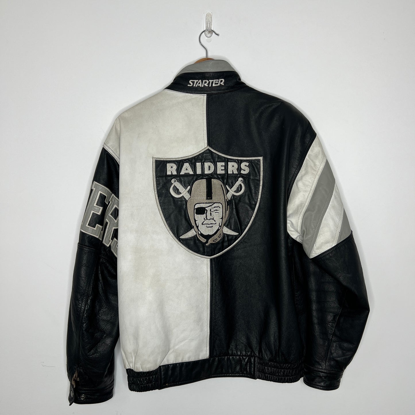 Raiders Leather Vertical Split Jacket