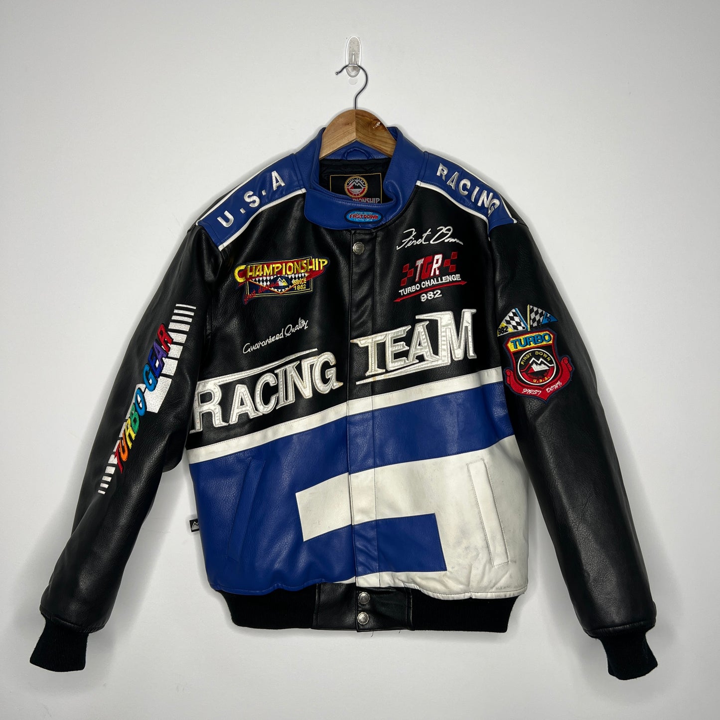 First Down Racing Leather Jacket