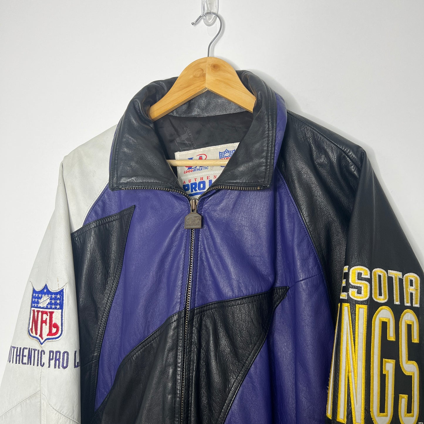 Minnesota Vikings Logo Athletic Leather Jacket