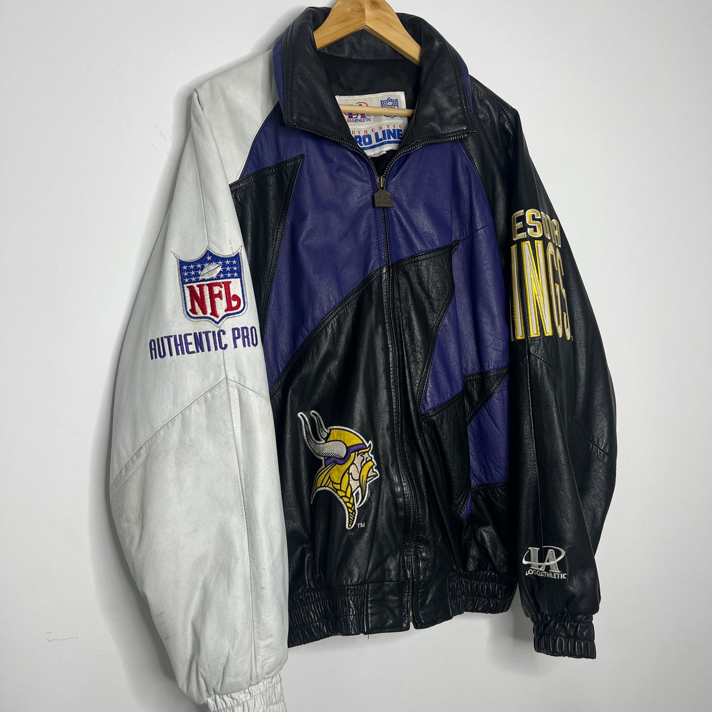 Minnesota Vikings Logo Athletic Leather Jacket