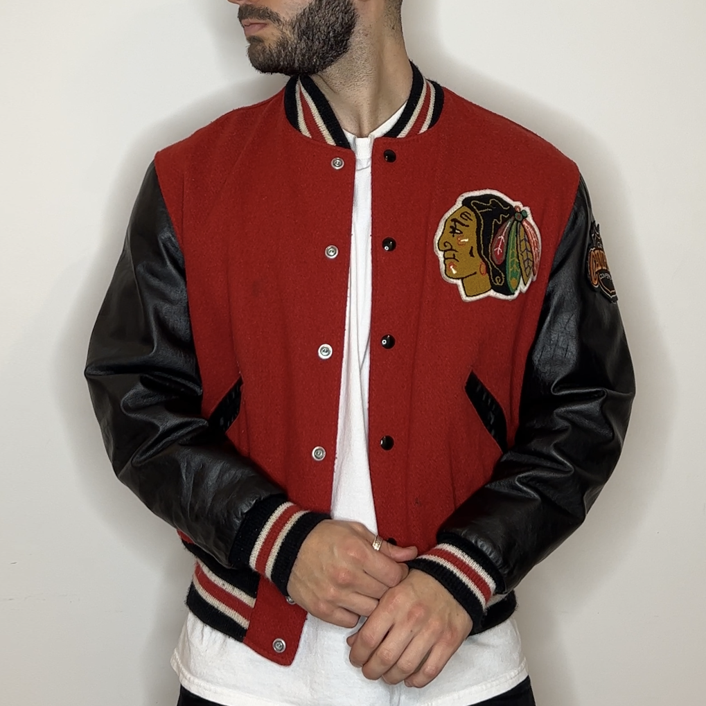 Vintage chicago 2025 blackhawks jacket