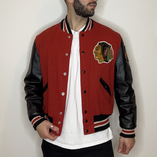 Vintage Chicago Blackhawks DeLong NHL Varsity Jacket