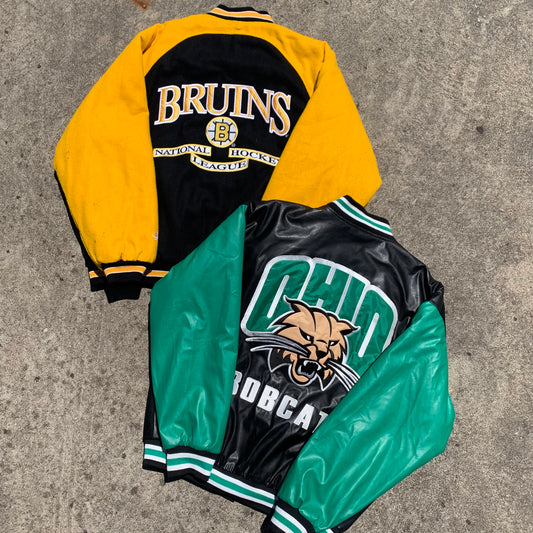 Vintage Bruins Hockey League Jacket