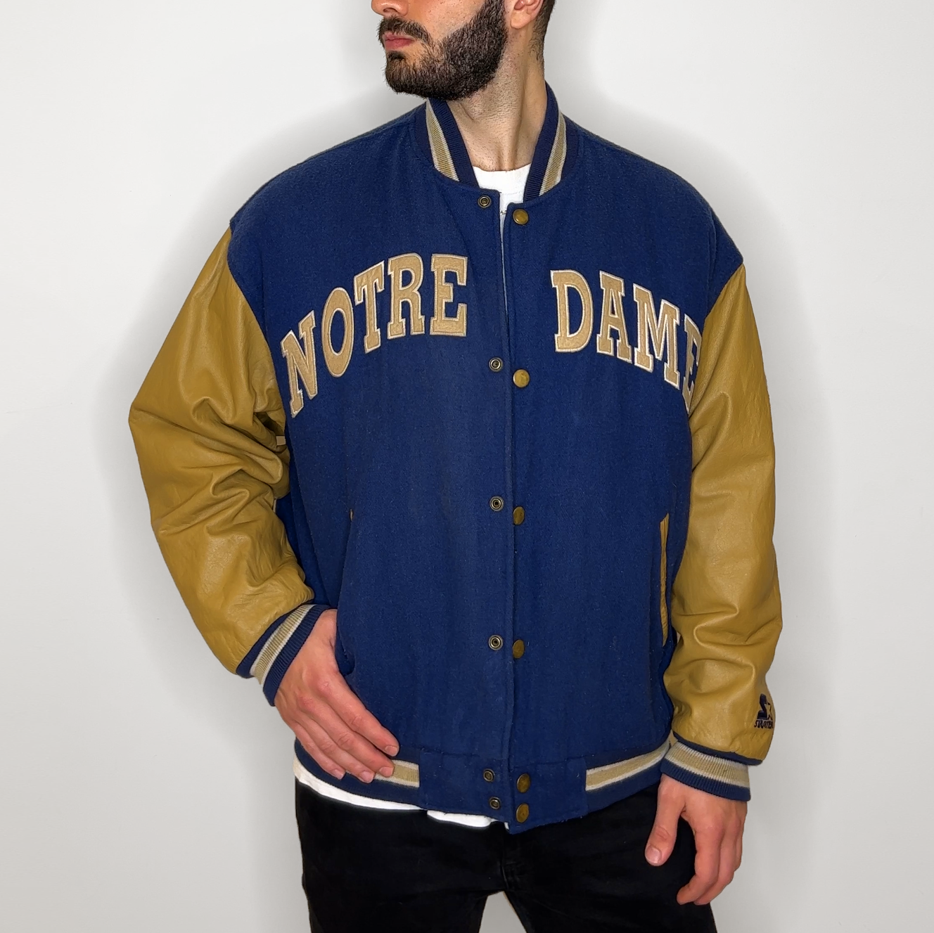 Notre Dame Vintage Starter Jacket