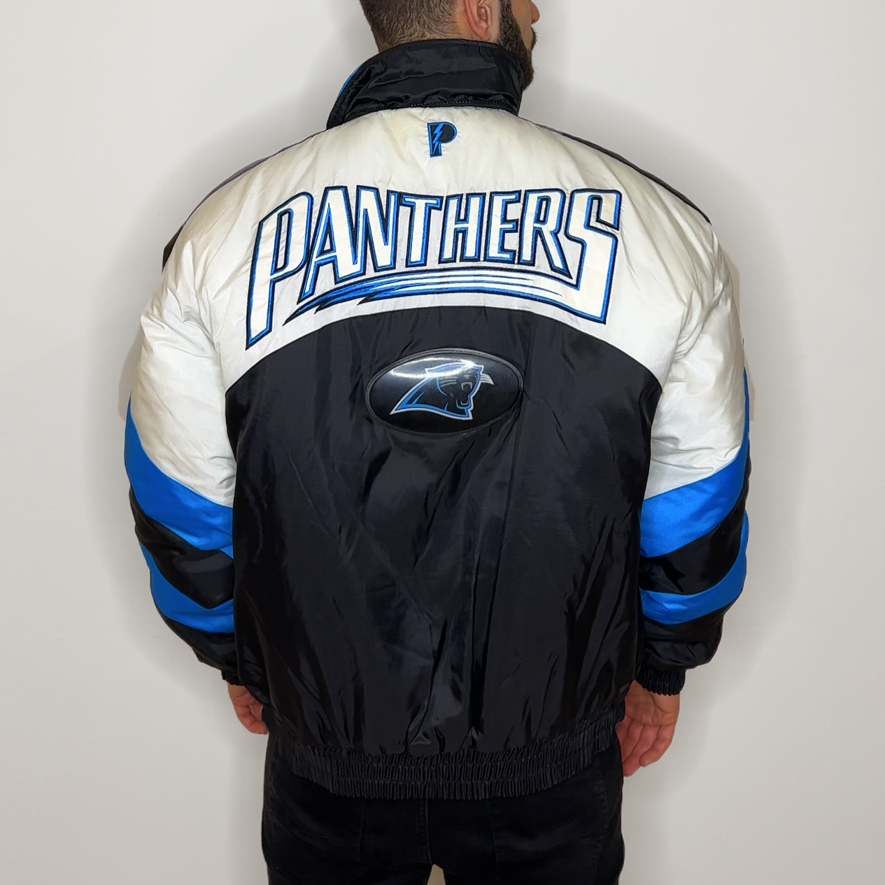 Carolina Panthers Pro Player Puffy Reversible Down Jacket Size XL